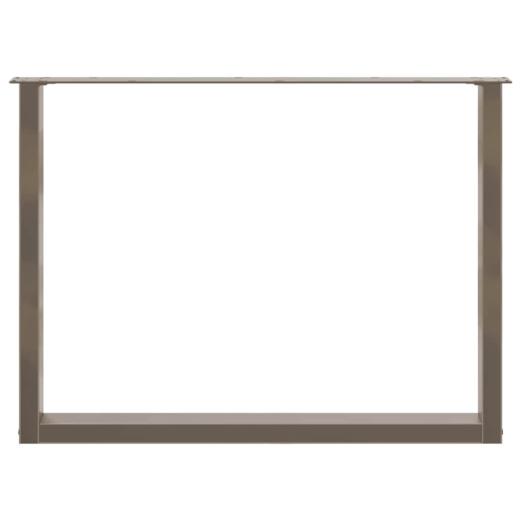 3 db U alakú étkezőasztal láb natúr acél 100 x (72-73) cm acél