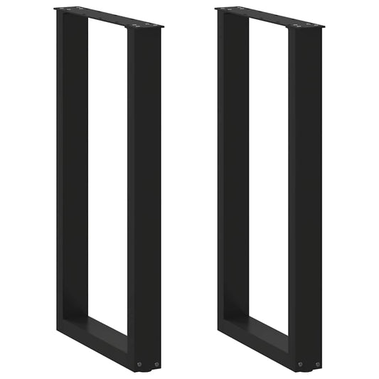 2 db U alakú bárasztalláb, fekete, 40 x (90-91) cm, acél