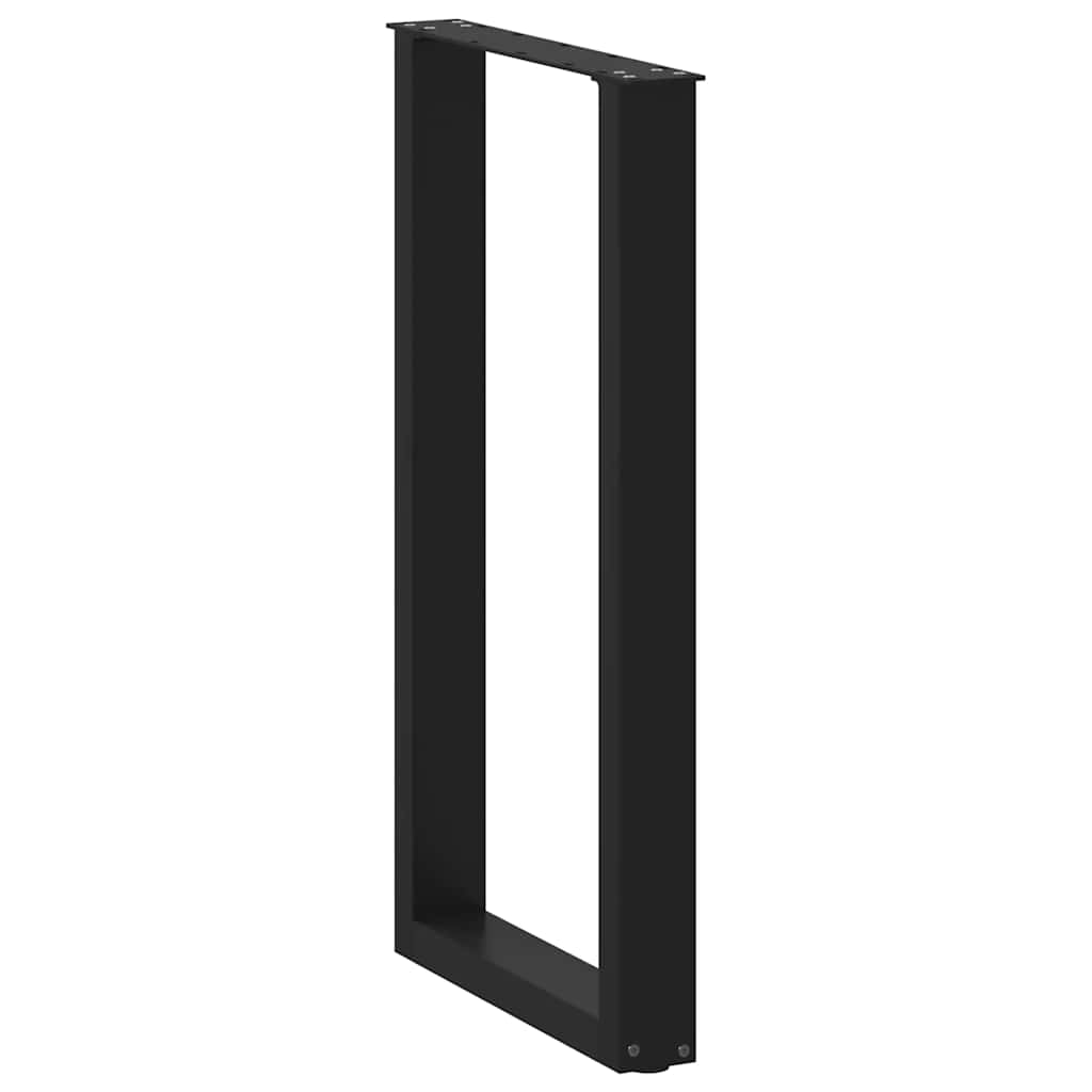 2 db U alakú bárasztalláb, fekete, 40 x (90-91) cm, acél