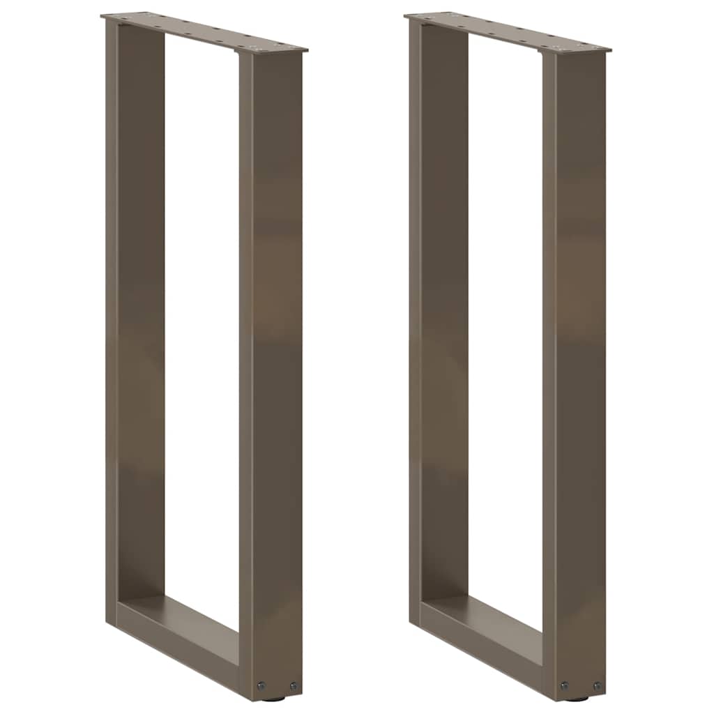 2 db U alakú bárasztalláb natúr acélból 40x(90-91) cm