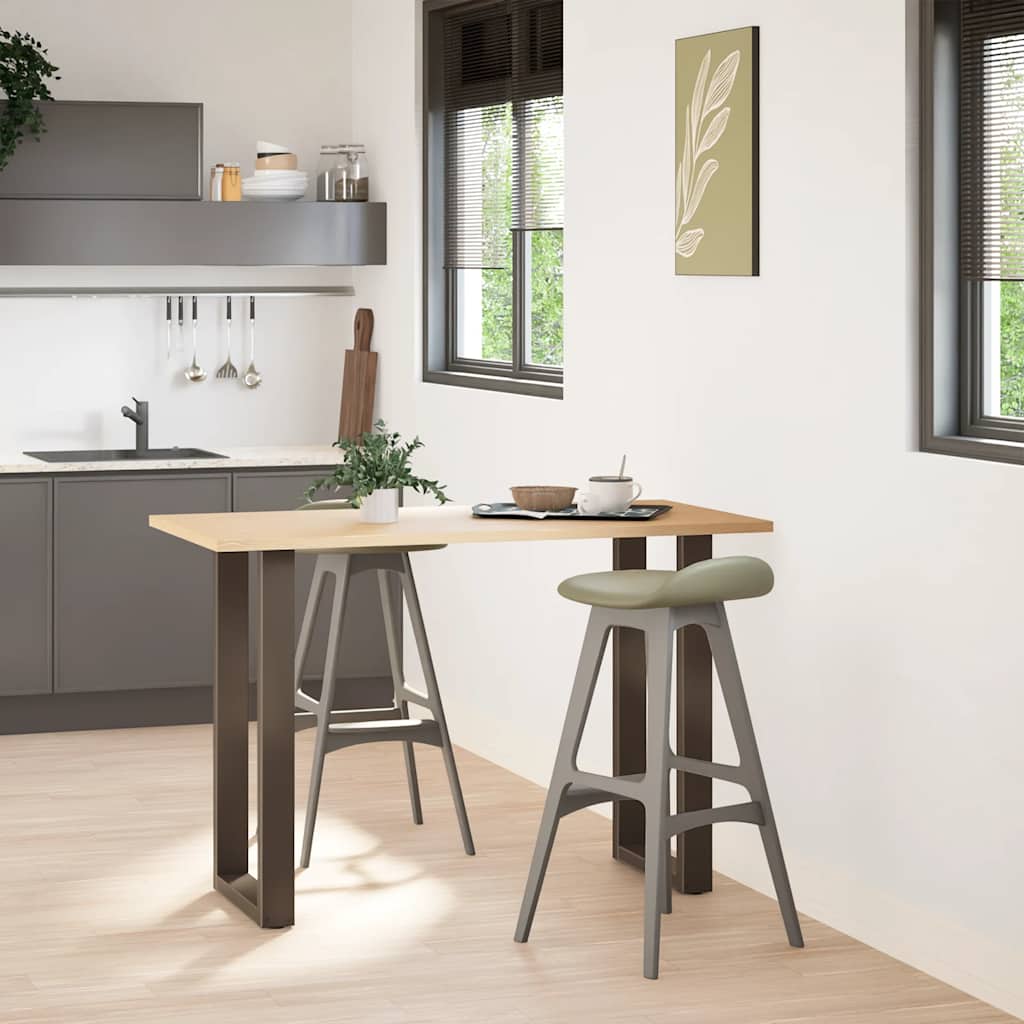 2 db U alakú bárasztalláb natúr acélból 40x(90-91) cm