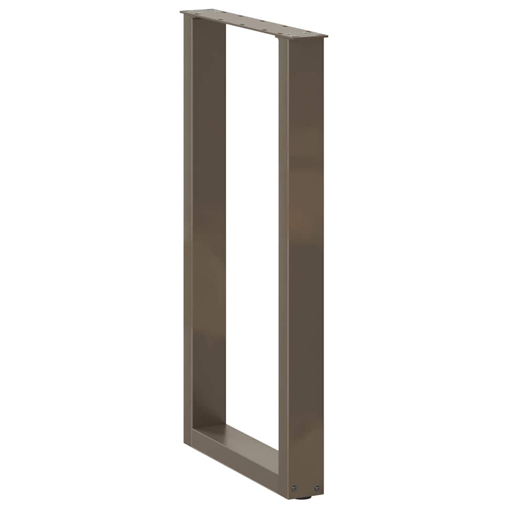 2 db U alakú bárasztalláb natúr acélból 40x(90-91) cm