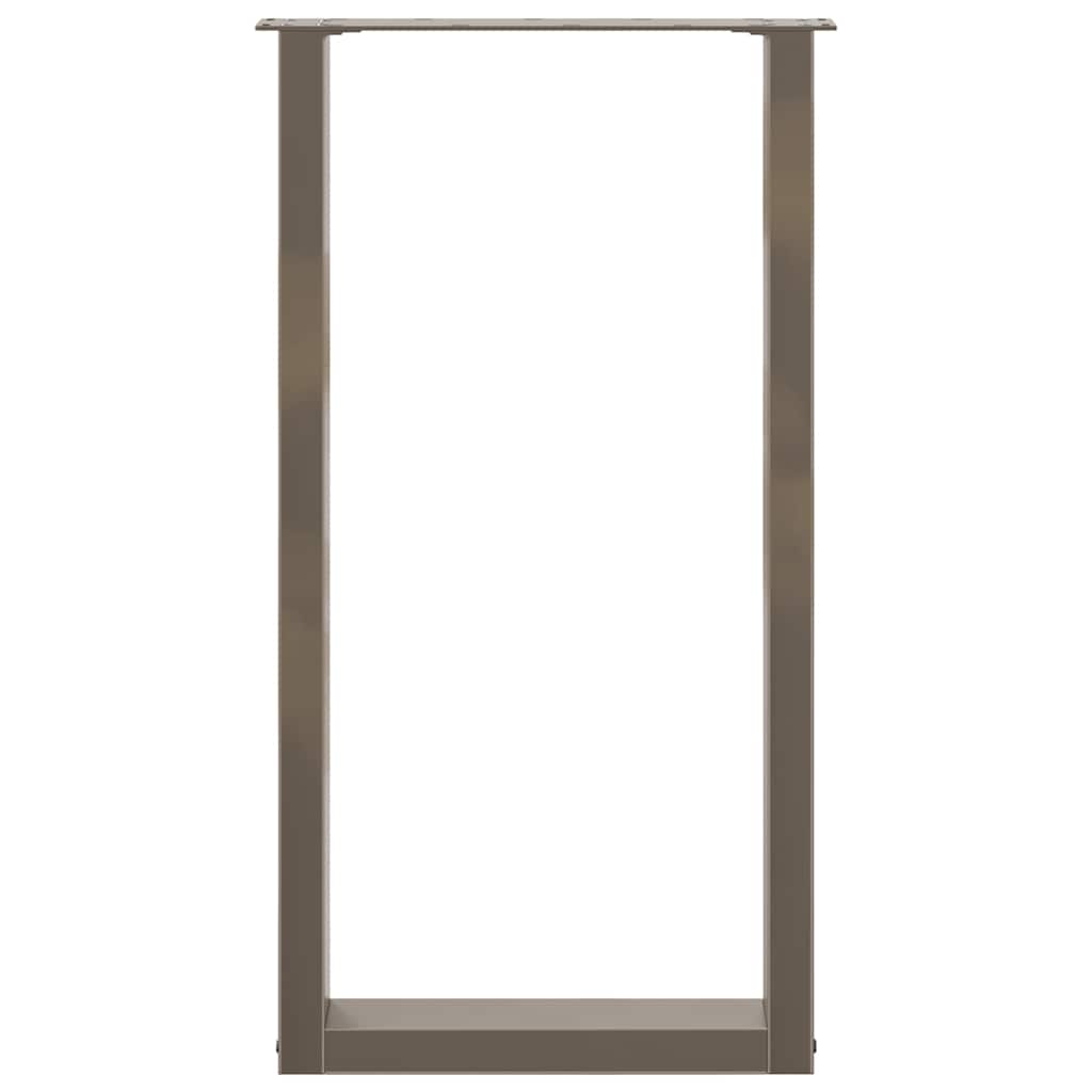 2 db U alakú bárasztalláb natúr acélból 40x(90-91) cm