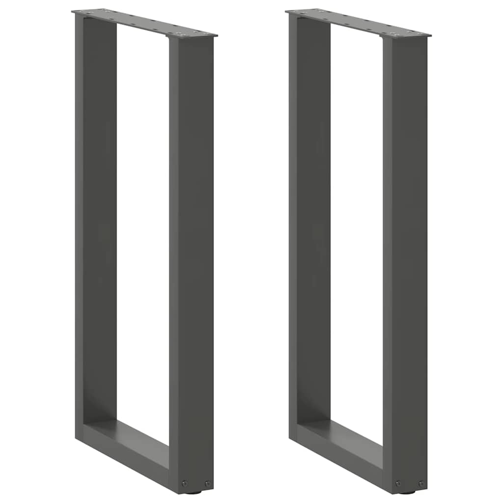 2 db antracitszürke, U-alakú acél bárasztalláb 50x(90-91) cm