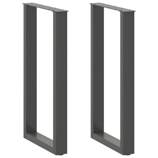 2 db antracitszürke, U-alakú acél bárasztalláb 50x(90-91) cm
