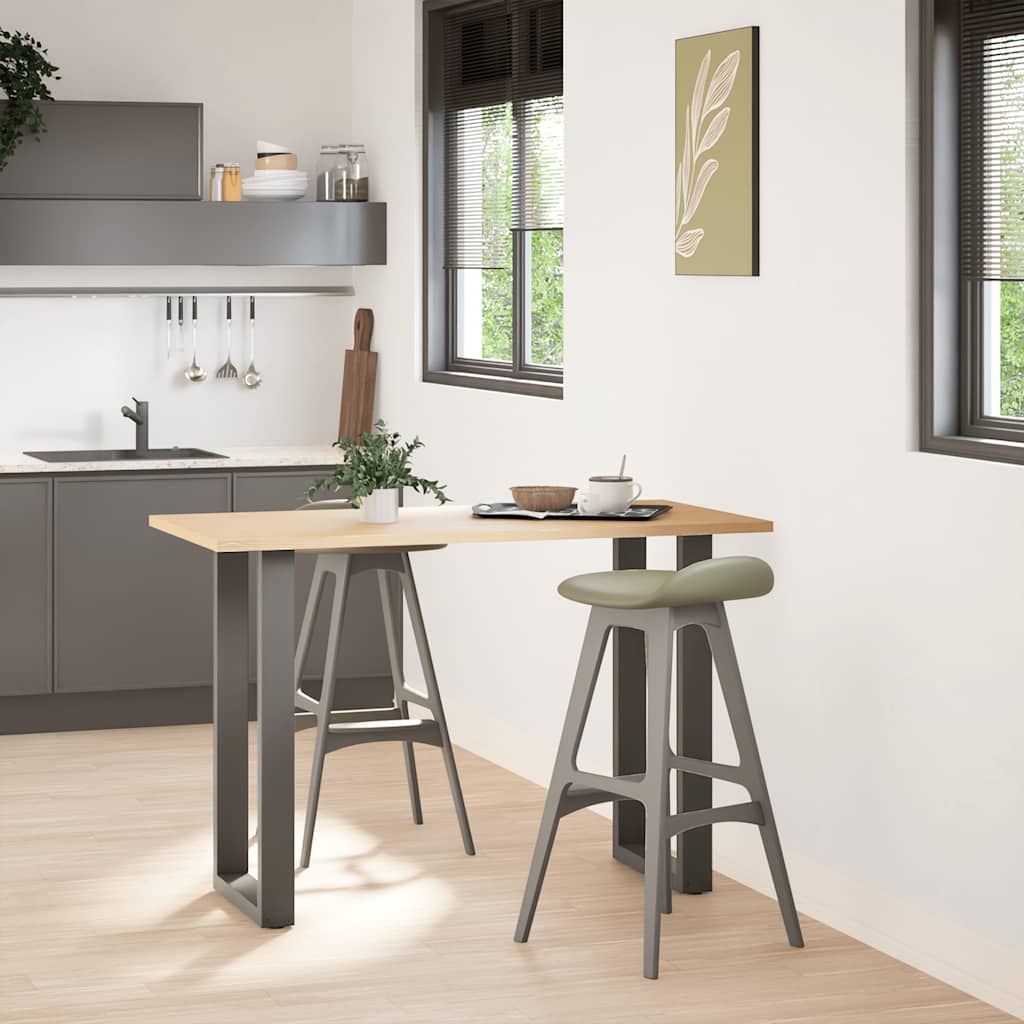 2 db antracitszürke, U-alakú acél bárasztalláb 50x(90-91) cm