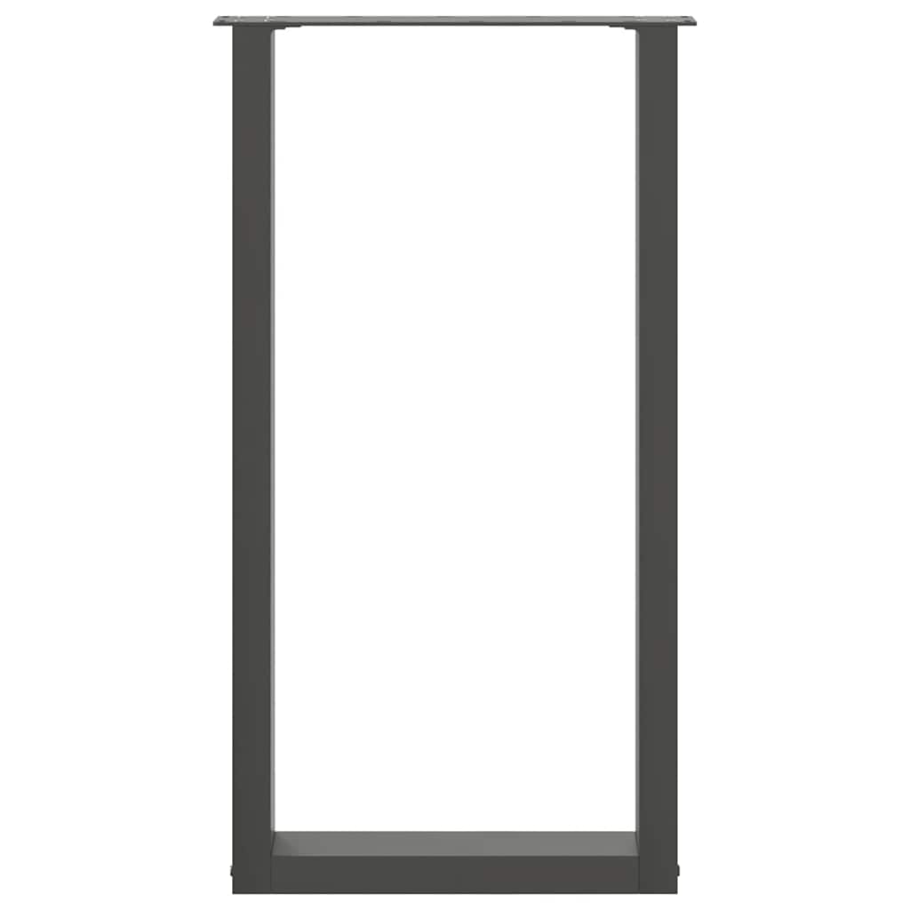 2 db antracitszürke, U-alakú acél bárasztalláb 50x(90-91) cm
