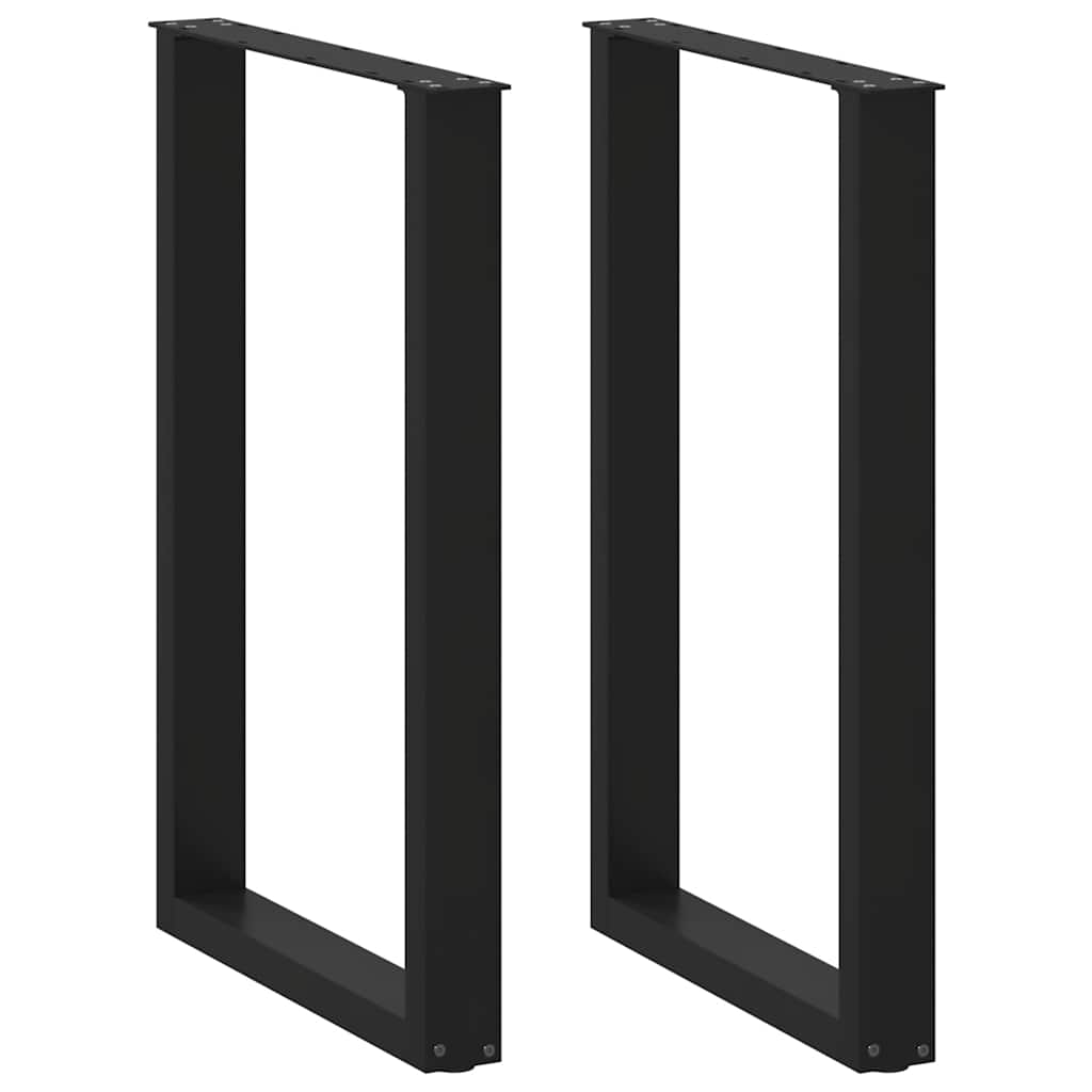 2 db U alakú bárasztalláb, fekete, 60 x (90-91) cm, acél