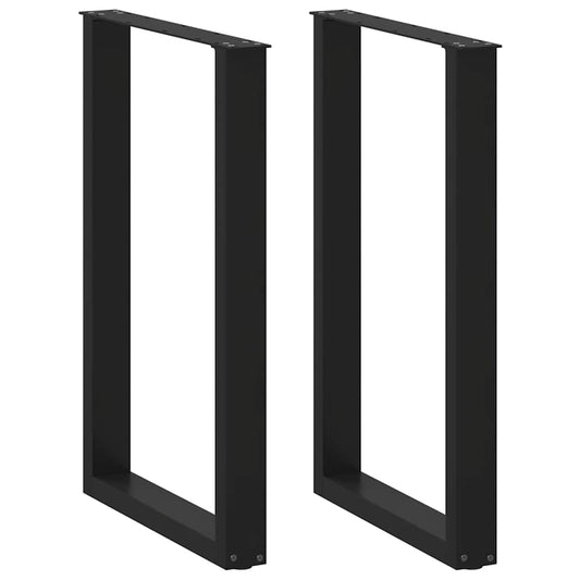 2 db U alakú bárasztalláb, fekete, 60 x (90-91) cm, acél