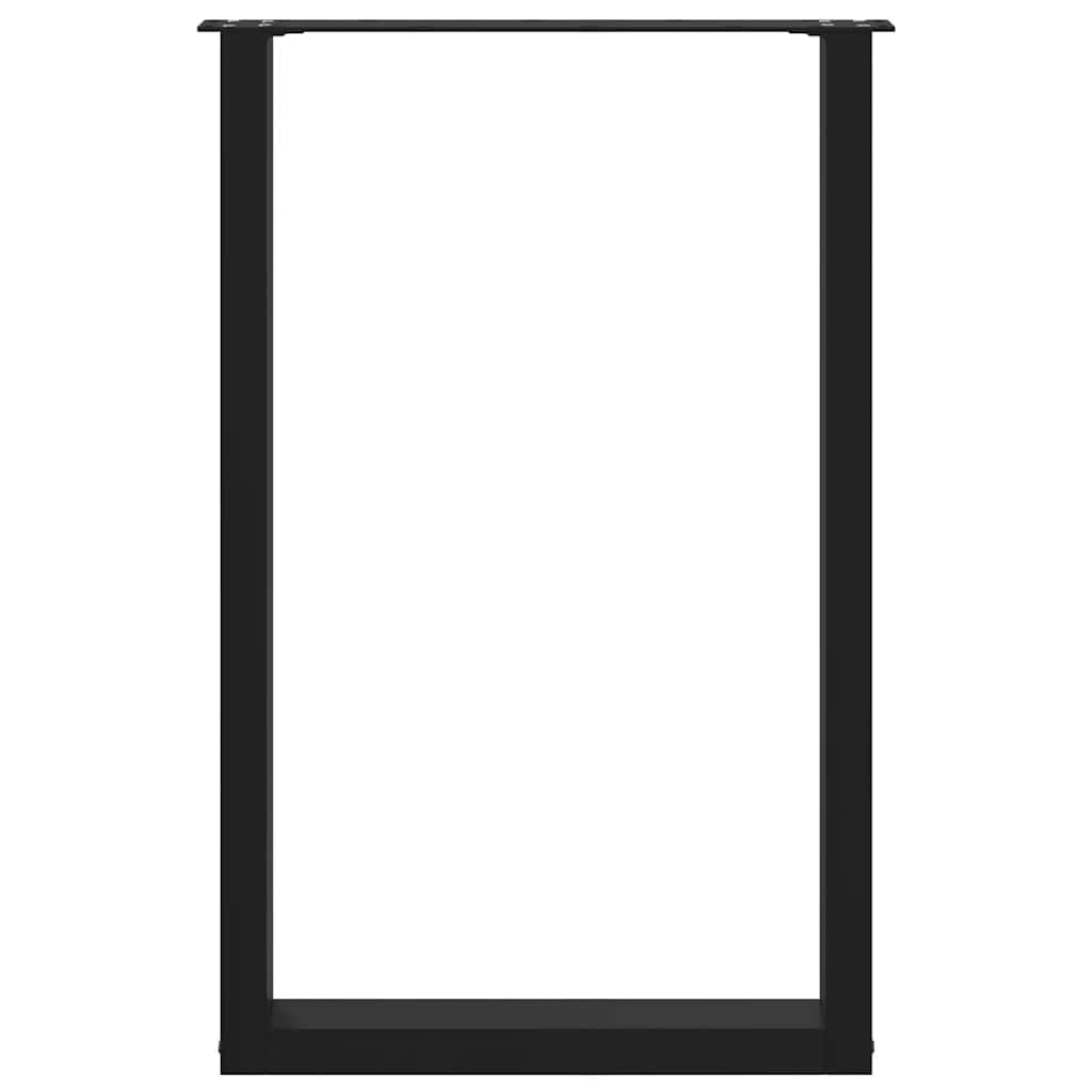 2 db U alakú bárasztalláb, fekete, 60 x (90-91) cm, acél
