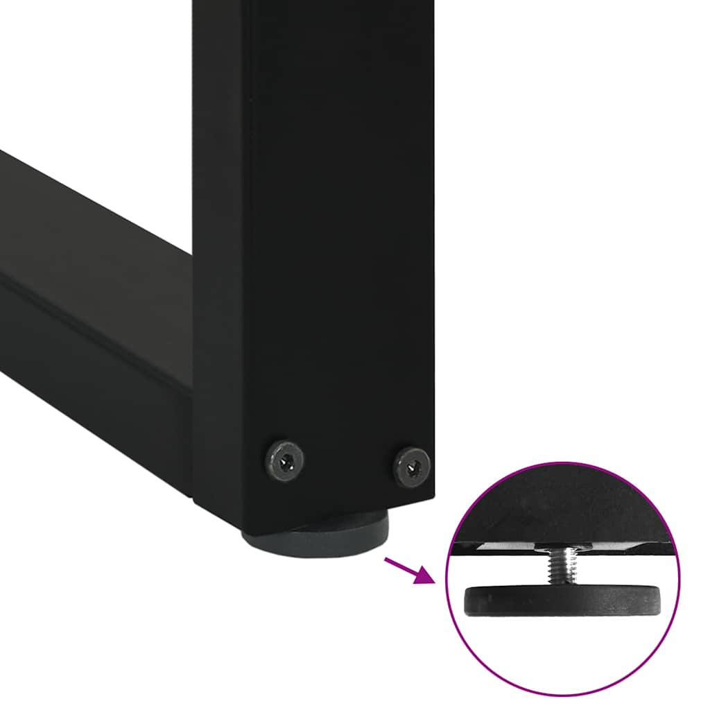 2 db U alakú bárasztalláb, fekete, 60 x (90-91) cm, acél