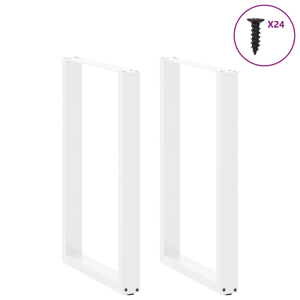 2 db U alakú bárasztalláb fehér 60x(90-91) cm acél