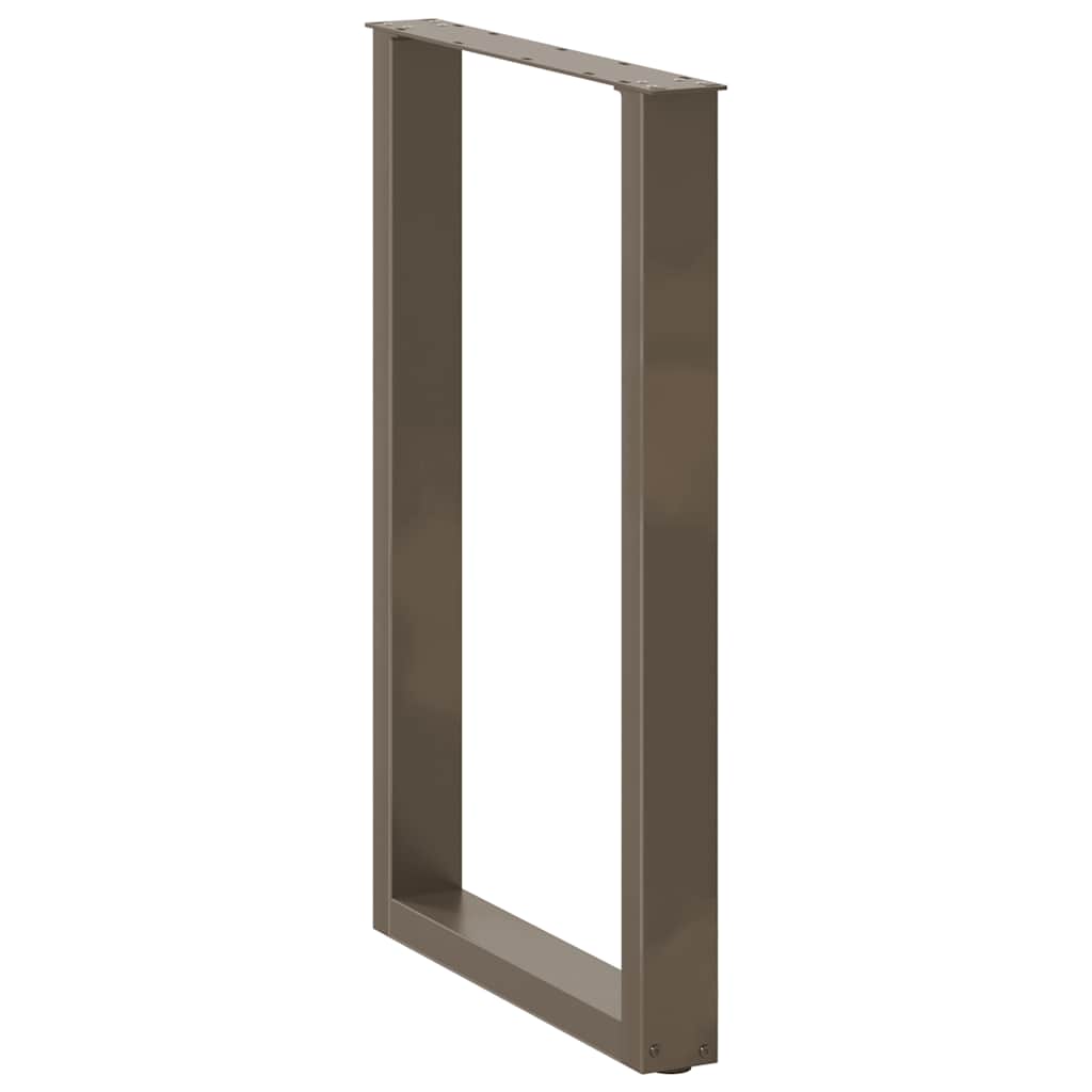 2 db U alakú bárasztalláb natúr acélból 60x(90-91) cm