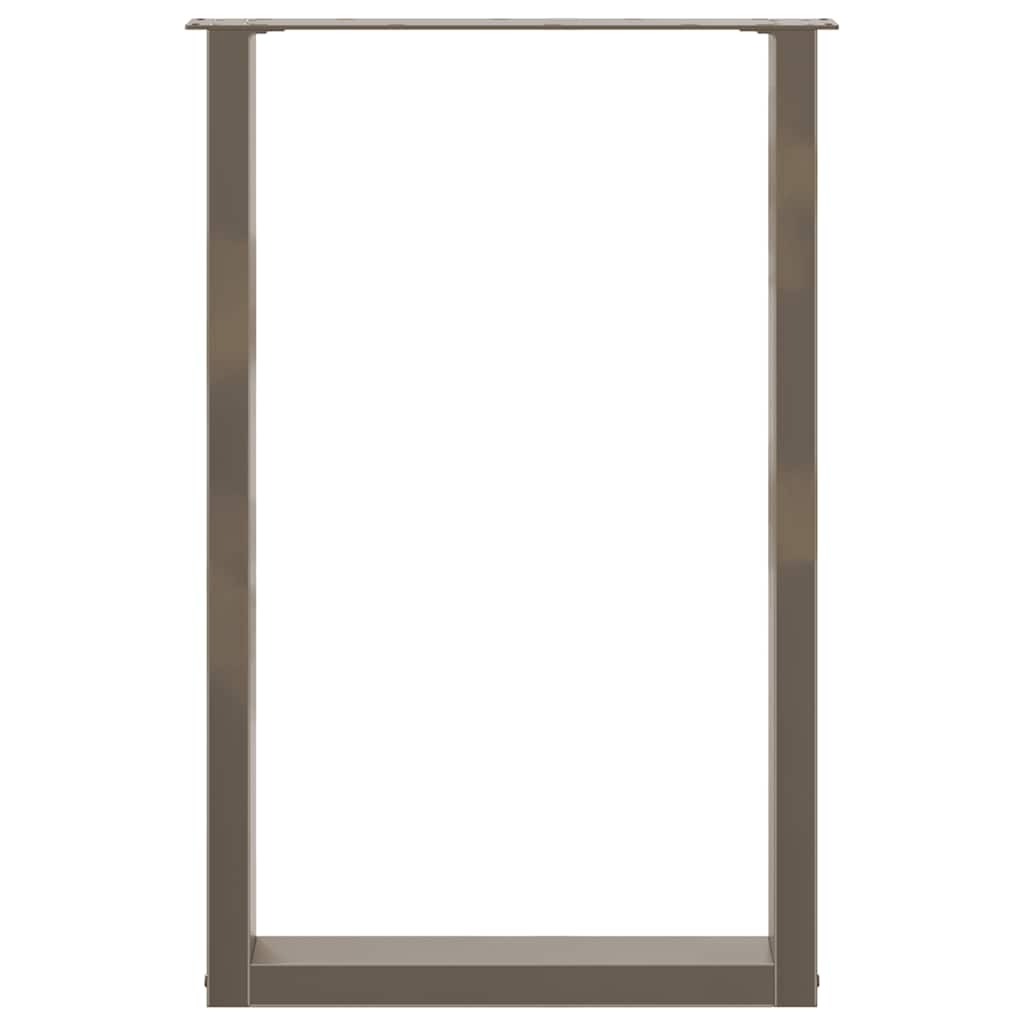 2 db U alakú bárasztalláb natúr acélból 60x(90-91) cm