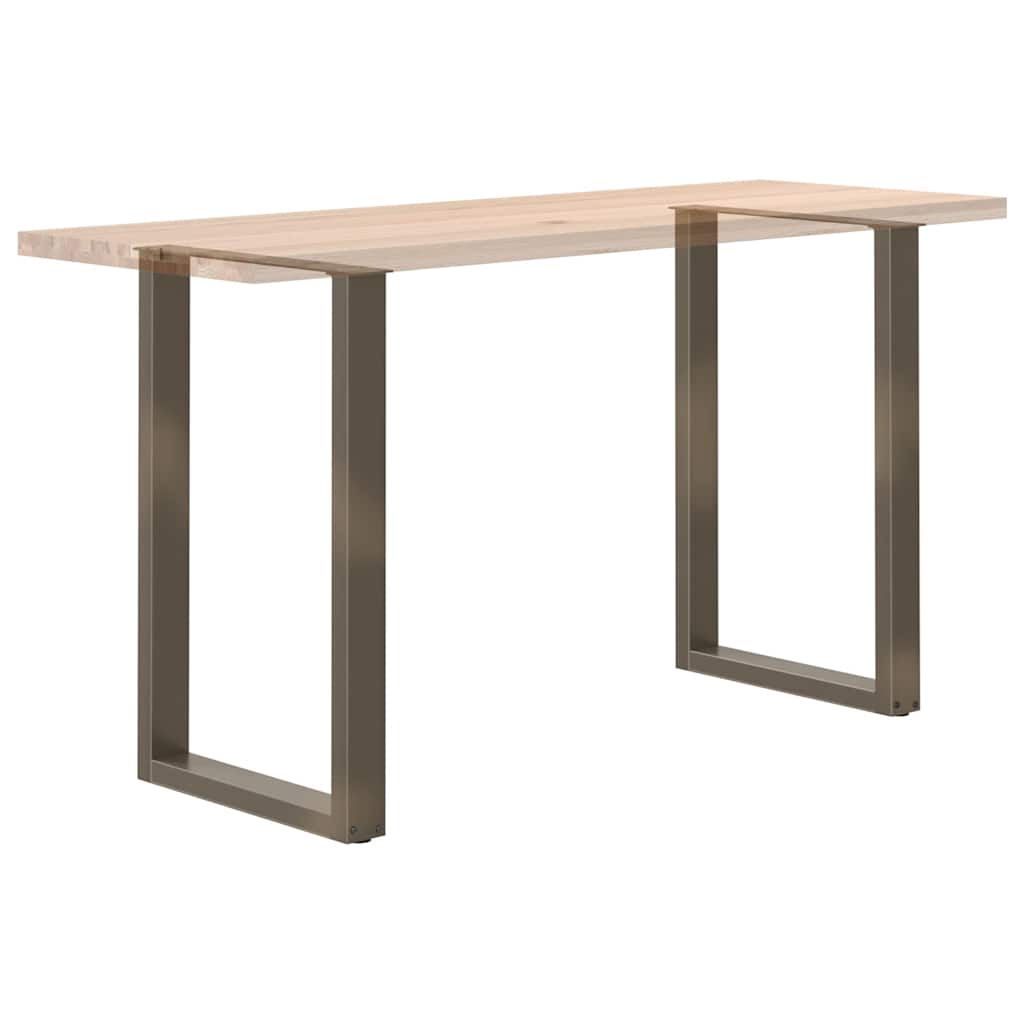 2 db U alakú bárasztalláb natúr acélból 60x(90-91) cm