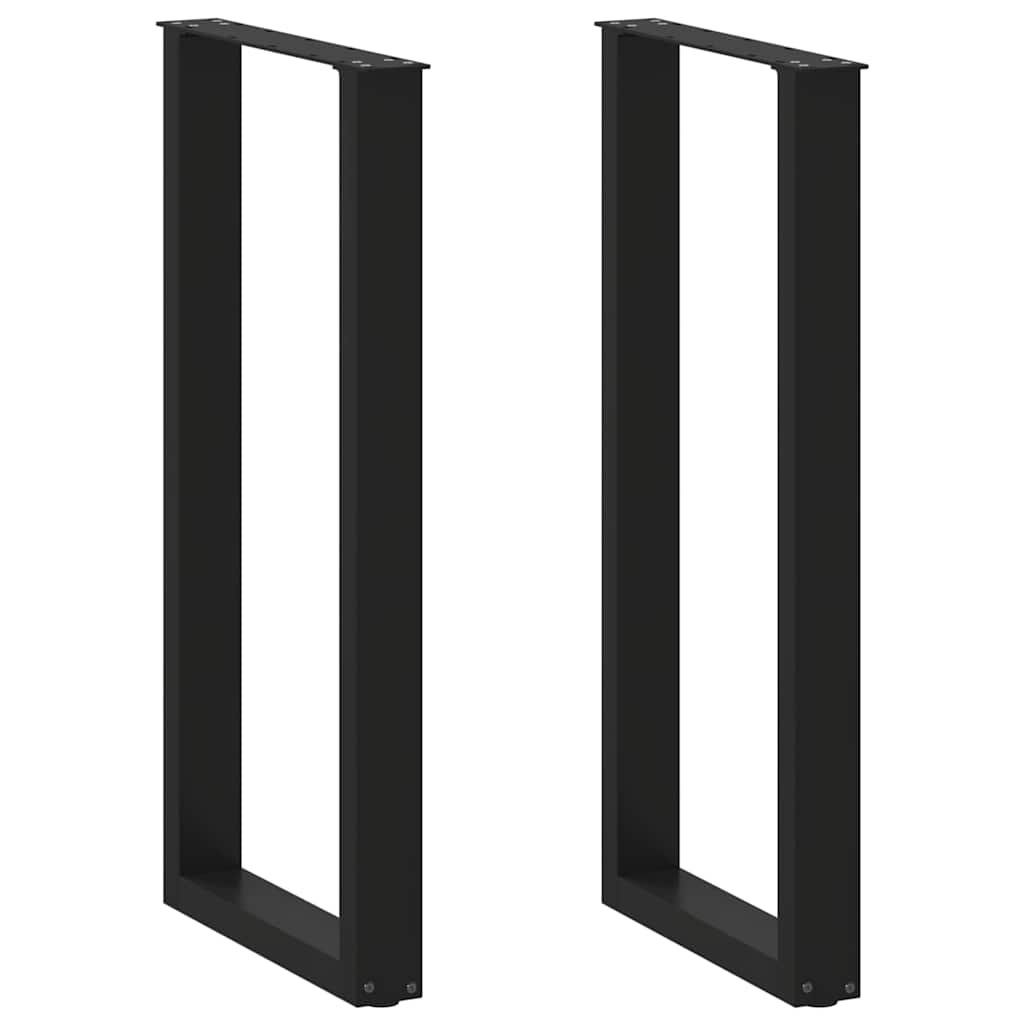 2 db U alakú bárasztalláb, fekete, 40 x (100-101) cm, acél