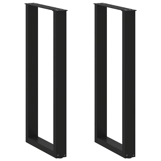2 db U alakú bárasztalláb, fekete, 40 x (100-101) cm, acél