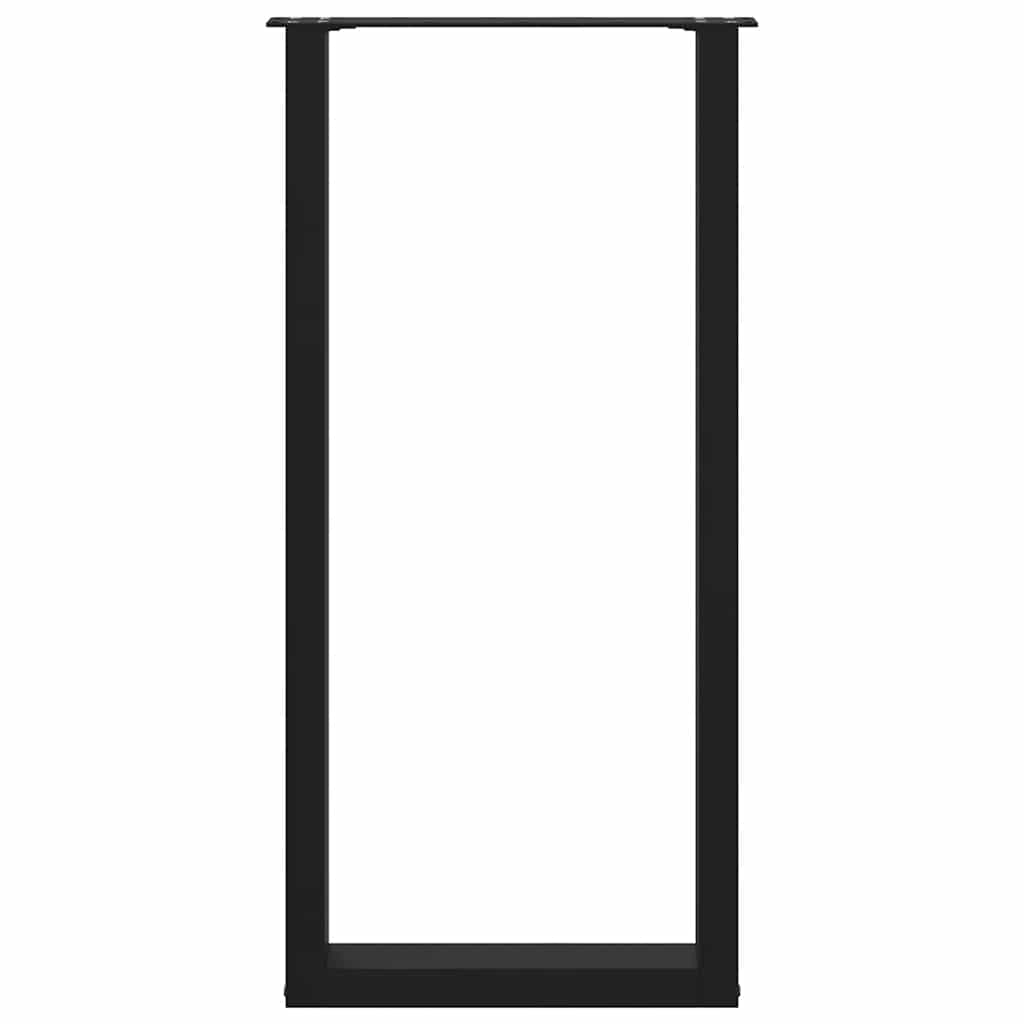 2 db U alakú bárasztalláb, fekete, 40 x (100-101) cm, acél