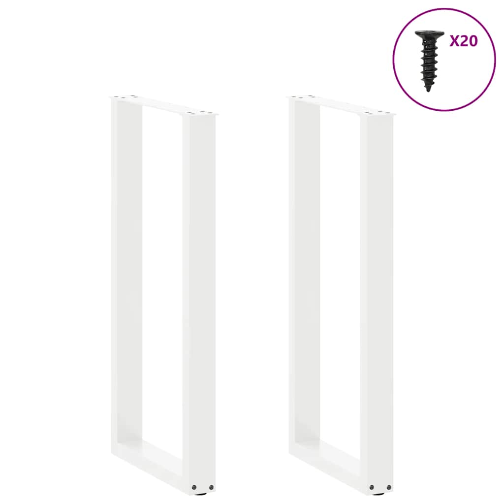 2 db U alakú bárasztalláb, fehér, 40 x (100-101) cm, acél