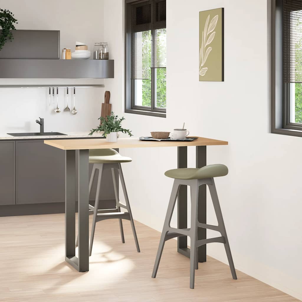 2 db antracitszürke U-alakú acél bárasztalláb 40x(100-101) cm
