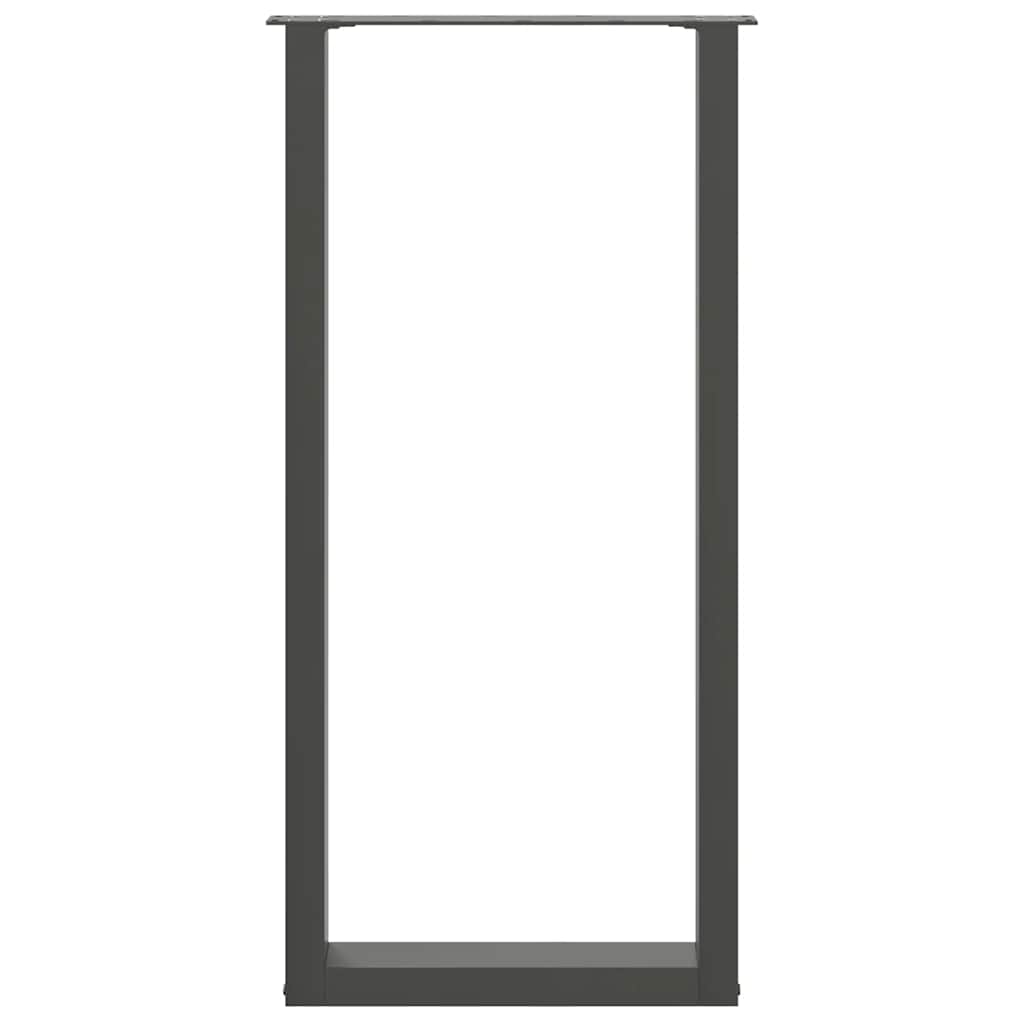 2 db antracitszürke U-alakú acél bárasztalláb 40x(100-101) cm
