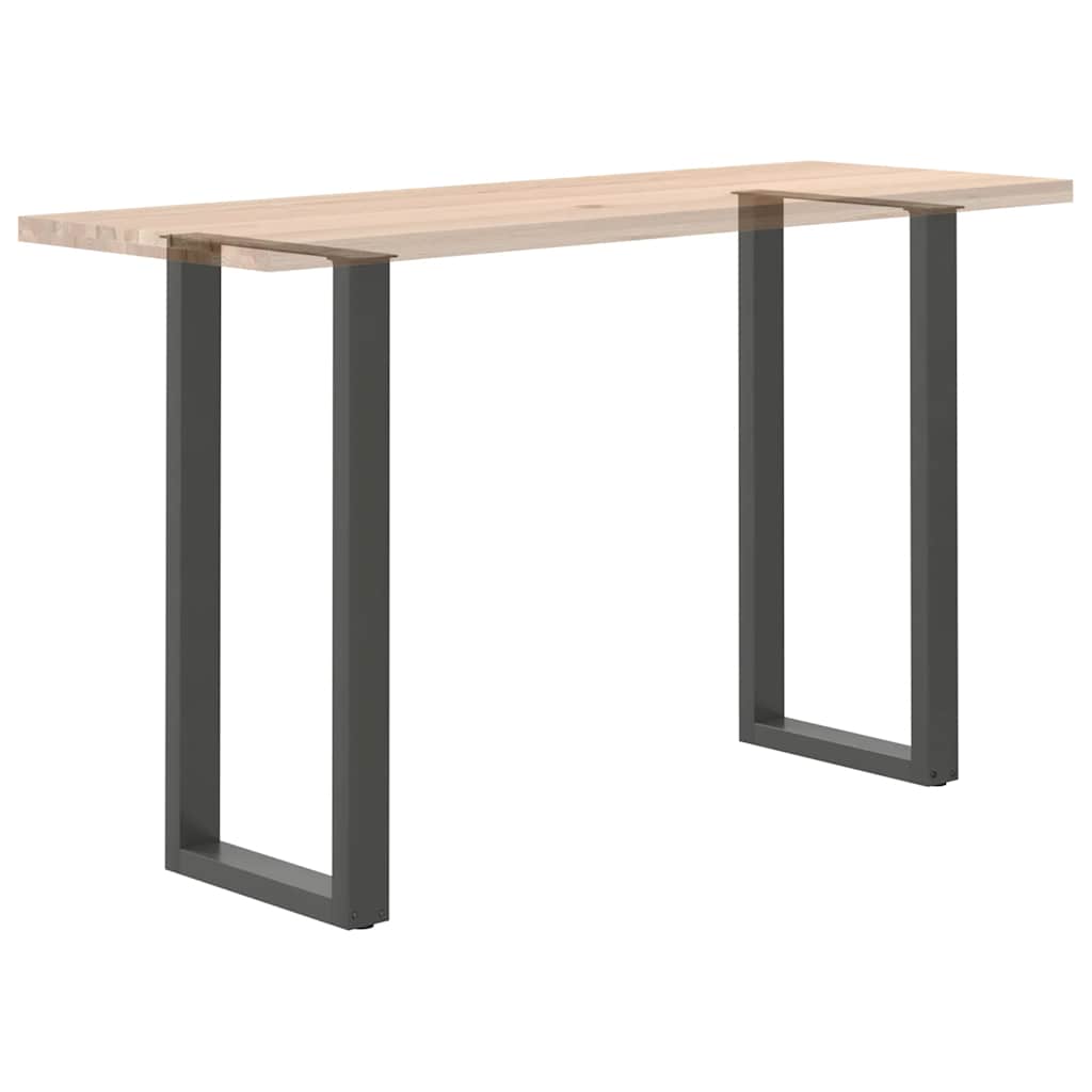 2 db antracitszürke U-alakú acél bárasztalláb 40x(100-101) cm