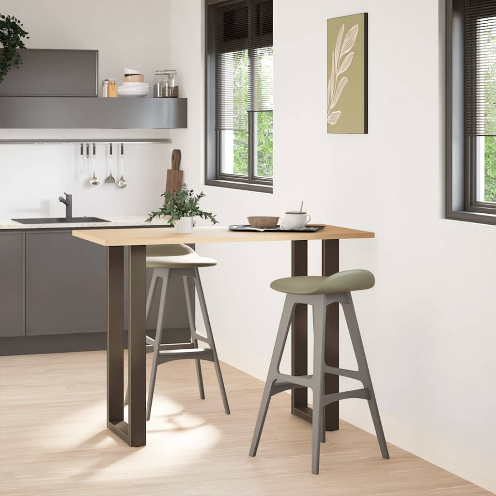 2 db U alakú bárasztalláb natúr acélból 40x(100-101) cm