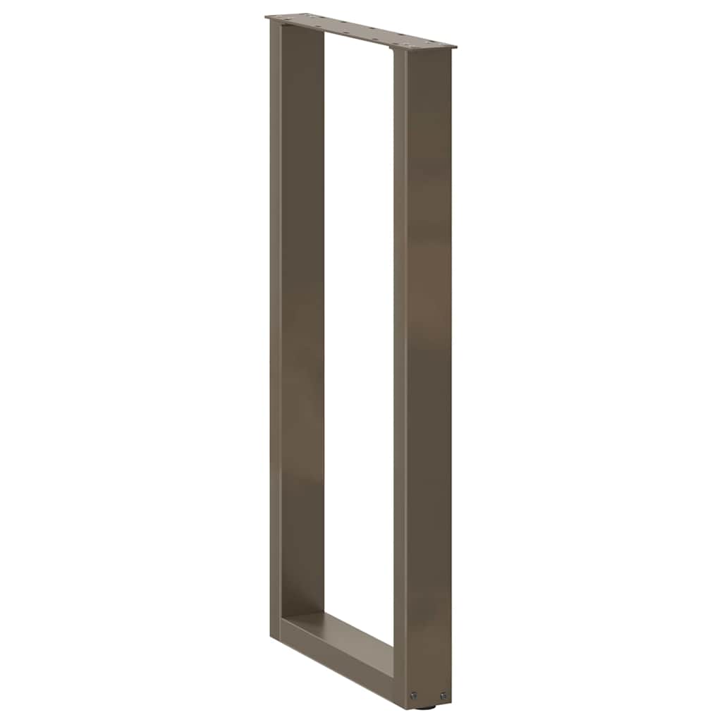 2 db U alakú bárasztalláb natúr acélból 40x(100-101) cm