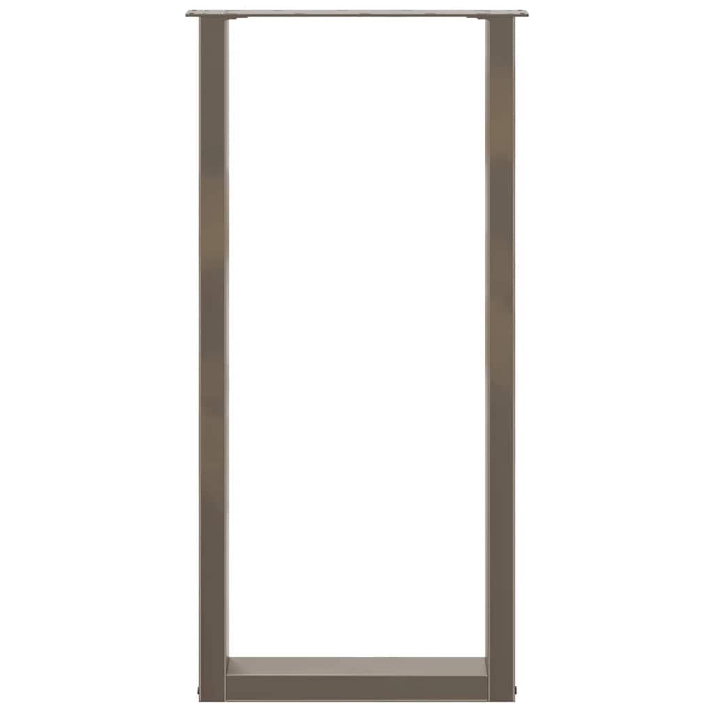 2 db U alakú bárasztalláb natúr acélból 40x(100-101) cm