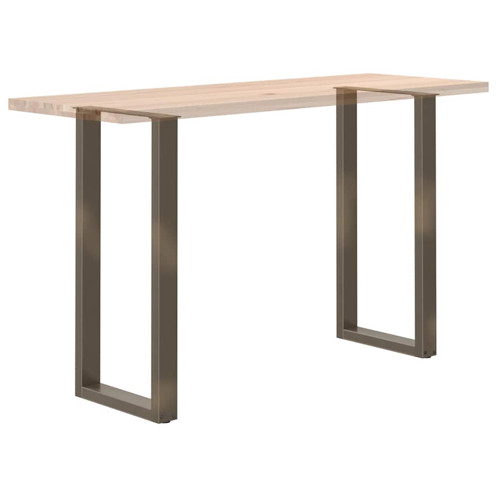 2 db U alakú bárasztalláb natúr acélból 40x(100-101) cm