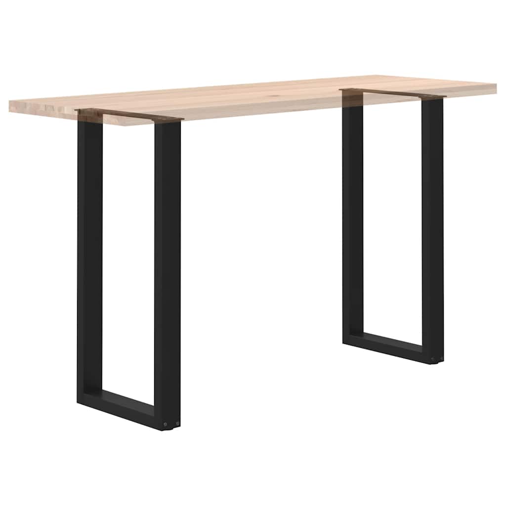 2 db fekete U-alakú acél bárasztalláb 50 x (100-101) cm