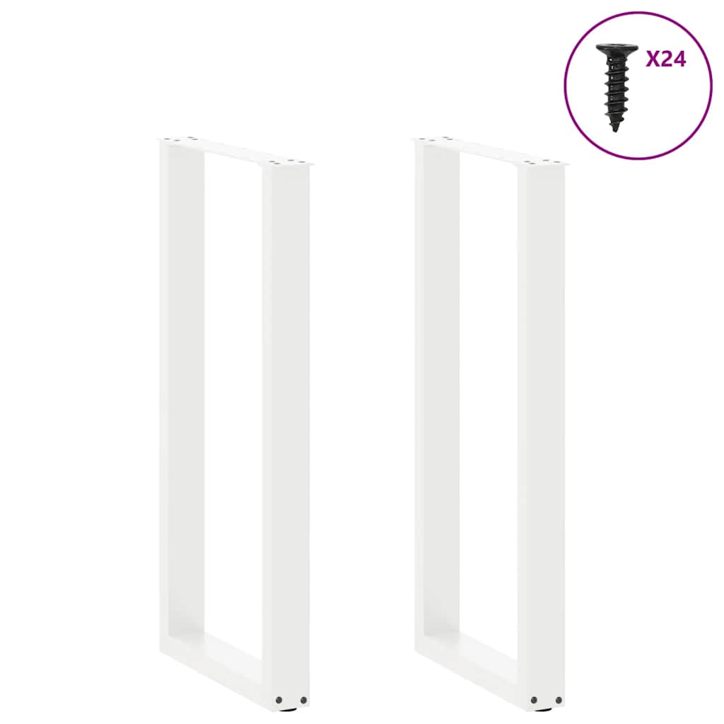 2 db U alakú bárasztalláb fehér 50x(100-101) cm acél