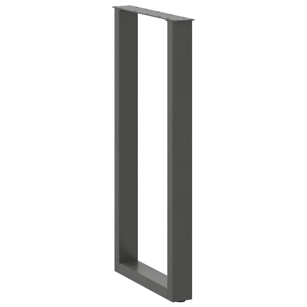 2 db antracitszürke U-alakú acél bárasztalláb 50x(100-101) cm