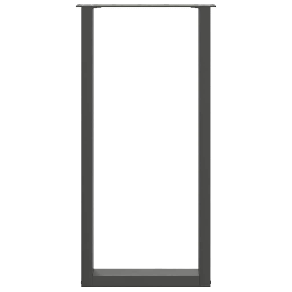 2 db antracitszürke U-alakú acél bárasztalláb 50x(100-101) cm