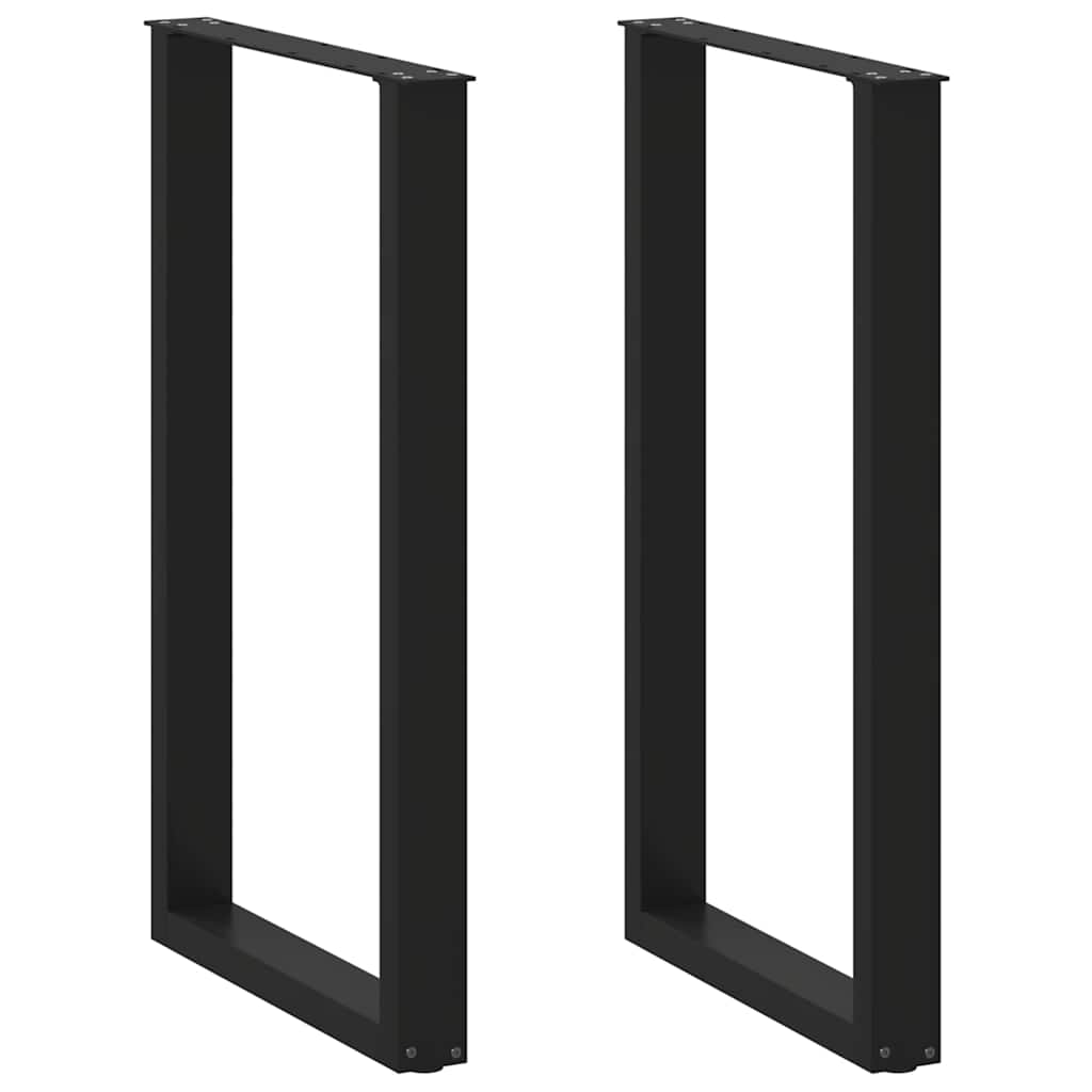 2 db U alakú bárasztalláb, fekete, 60 x (100-101) cm, acél