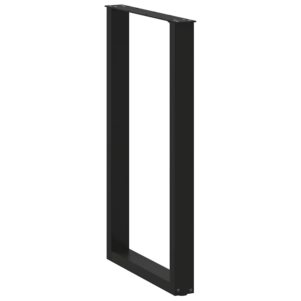 2 db U alakú bárasztalláb, fekete, 60 x (100-101) cm, acél