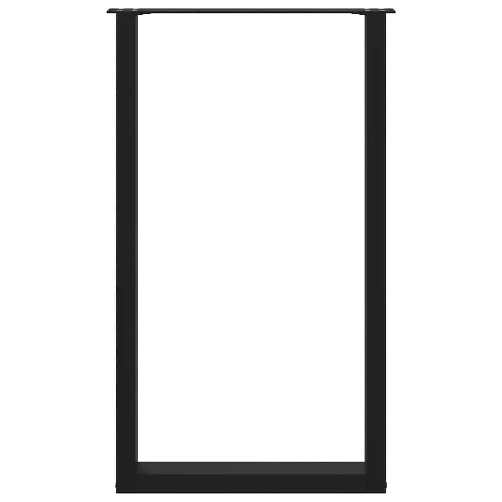 2 db U alakú bárasztalláb, fekete, 60 x (100-101) cm, acél