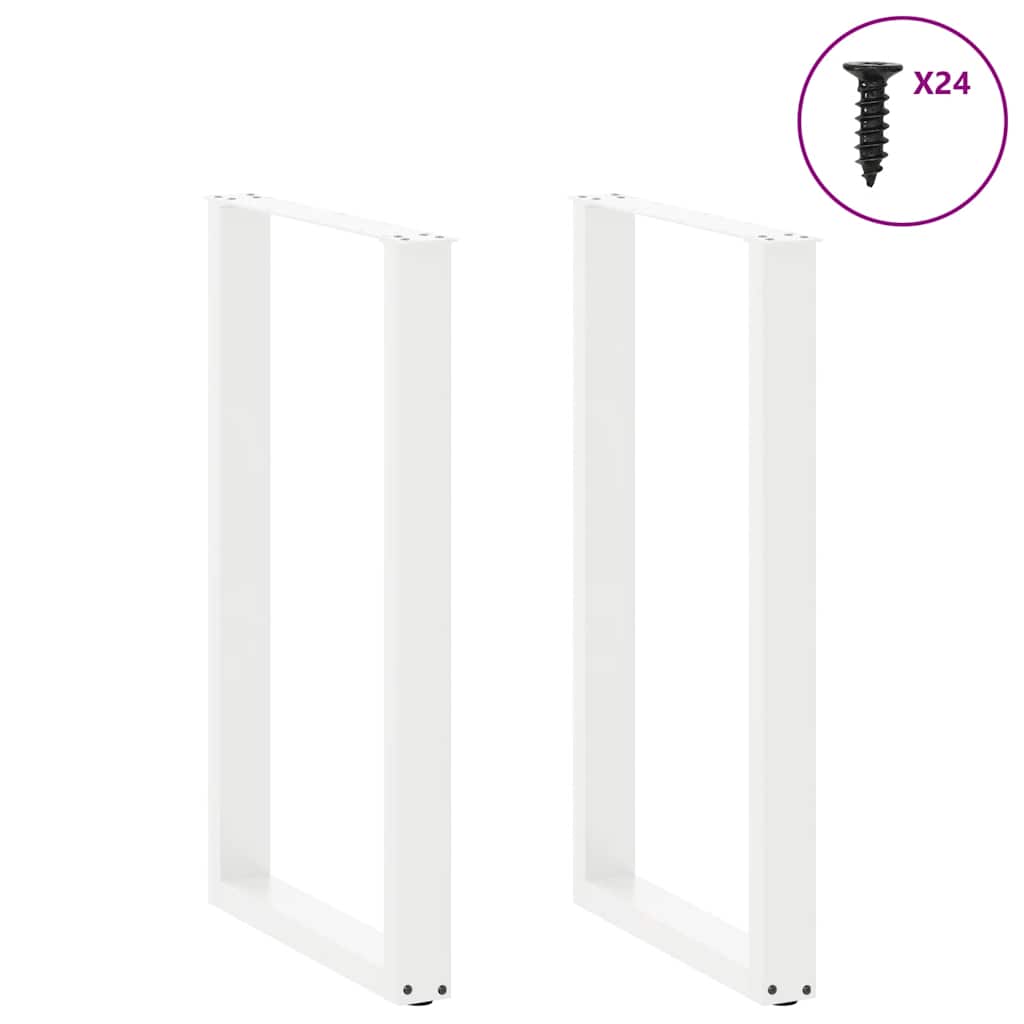 2 db U alakú bárasztalláb fehér 60x(100-101) cm acél