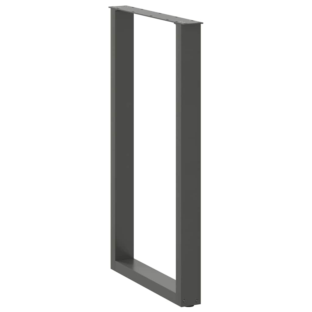2 db antracitszürke, U alakú acél bárasztalláb 60 x (100-101) cm