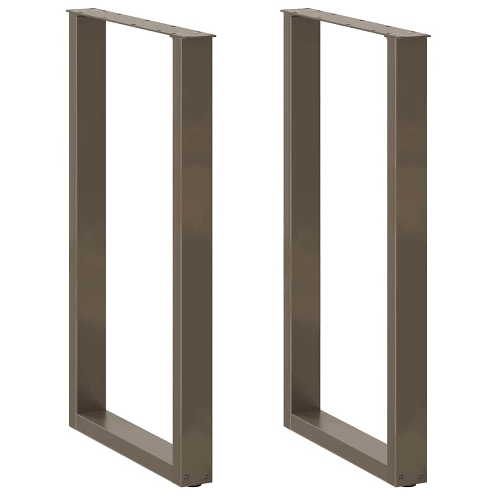 2 db U alakú bárasztalláb natúr acélból 60x(100-101) cm