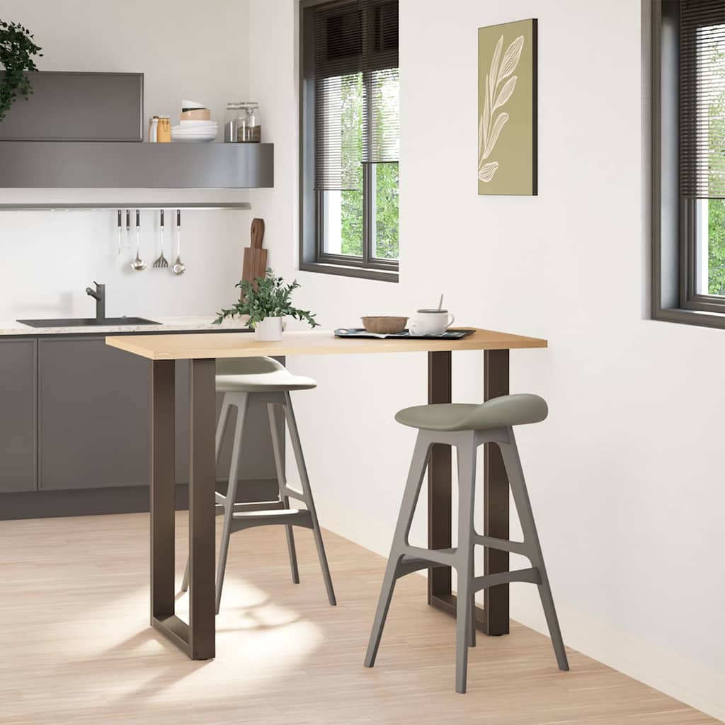 2 db U alakú bárasztalláb natúr acélból 60x(100-101) cm
