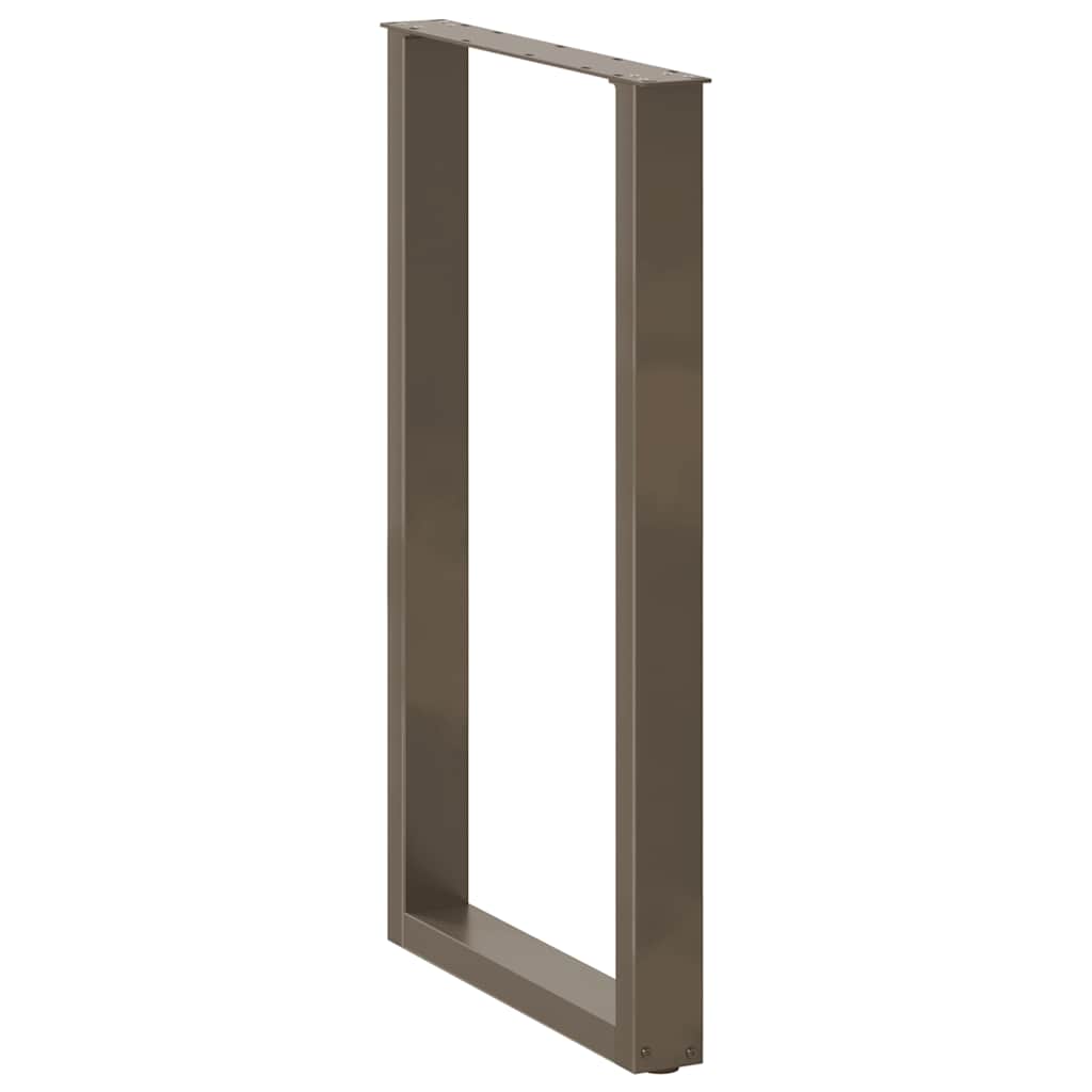 2 db U alakú bárasztalláb natúr acélból 60x(100-101) cm