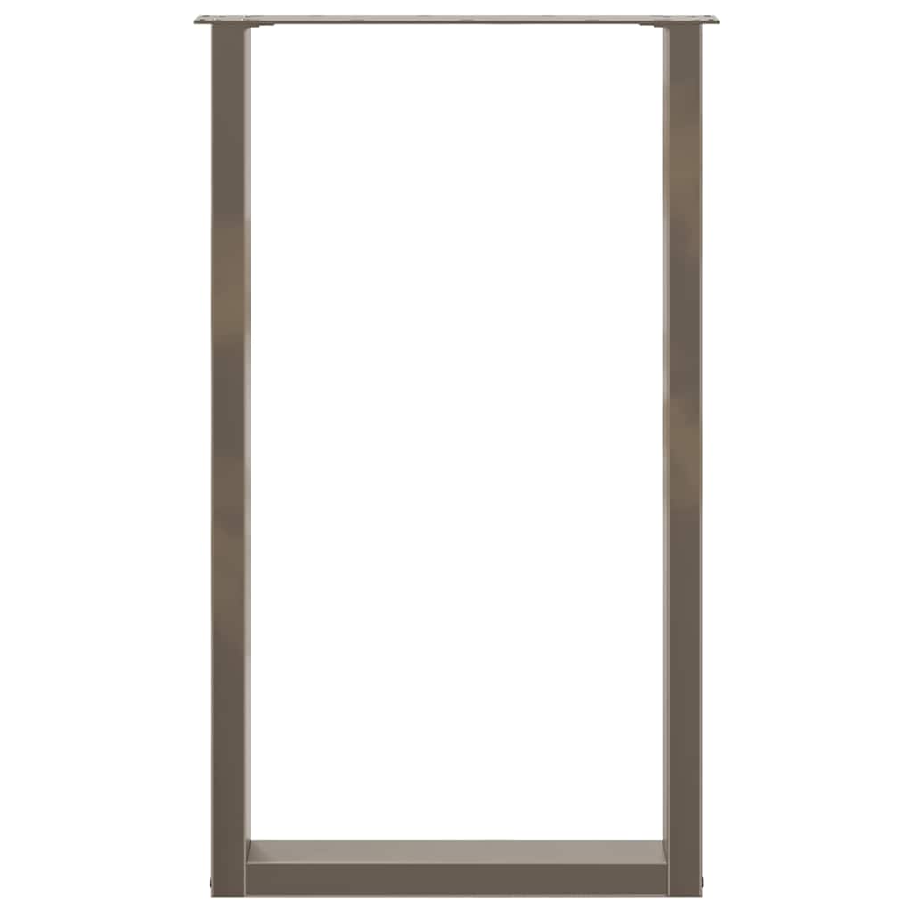 2 db U alakú bárasztalláb natúr acélból 60x(100-101) cm