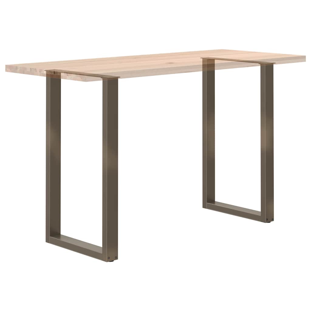 2 db U alakú bárasztalláb natúr acélból 60x(100-101) cm