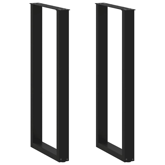2 db U alakú bárasztalláb, fekete, 40 x (110-111) cm, acél