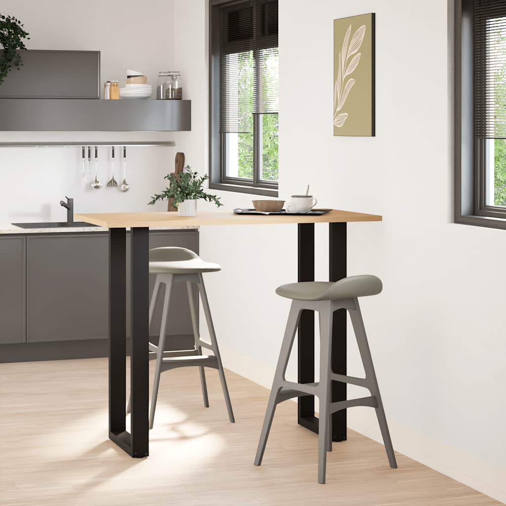 2 db U alakú bárasztalláb, fekete, 40 x (110-111) cm, acél