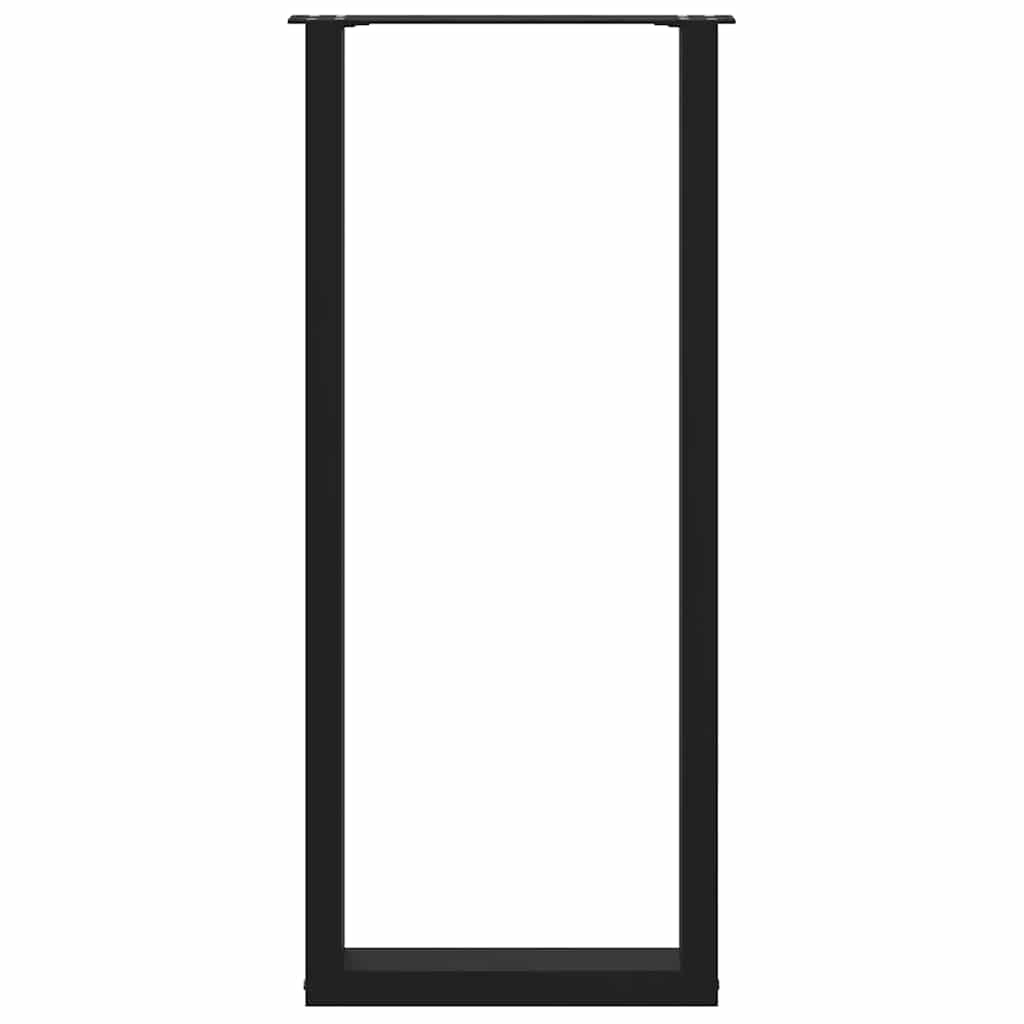 2 db U alakú bárasztalláb, fekete, 40 x (110-111) cm, acél