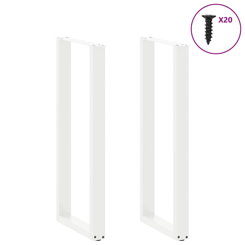 2 db U alakú bárasztalláb, fehér, 40 x (110-111) cm, acél