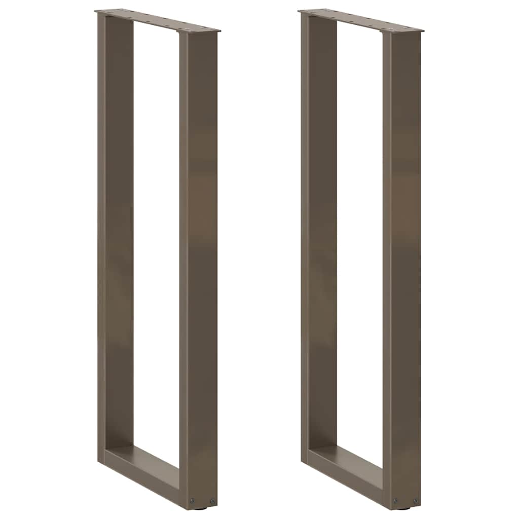 2 db U alakú bárasztalláb natúr acélból 40x(110-111) cm