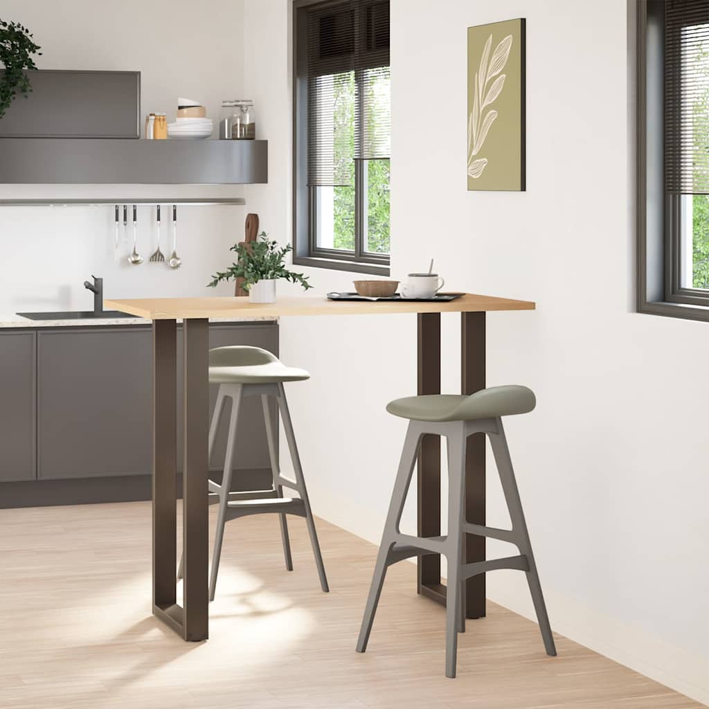 2 db U alakú bárasztalláb natúr acélból 40x(110-111) cm